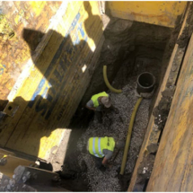 Wykonywanie drenażu ul. Podchorążych w Łodzi Wykonywanie drenażu ul. Podchorążych w Łodzi